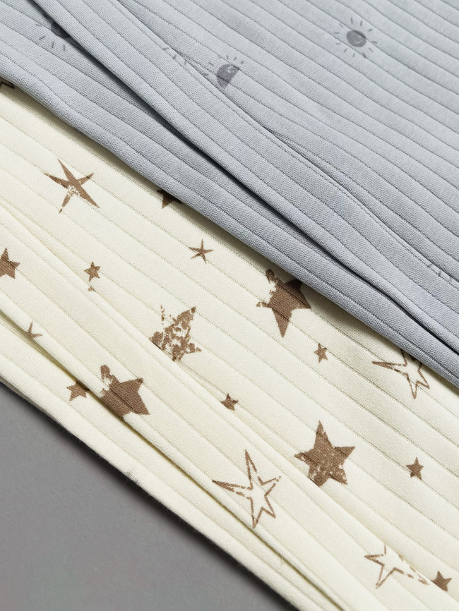 Набор детских комбинезонов на молнии, Ванилька, Первая звезда, с ножками Набор детских комбинезонов на молнии, Ванилька, Первая звезда, с ножками