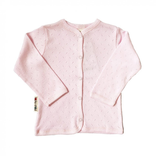 Кофточка детская, розовая, Ажур