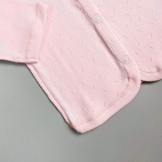Кофточка детская, розовая, Ажур