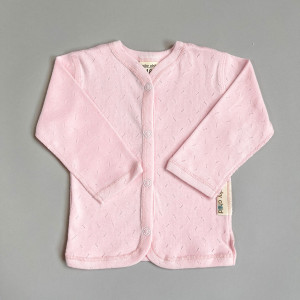 Кофточка детская, розовая, Ажур