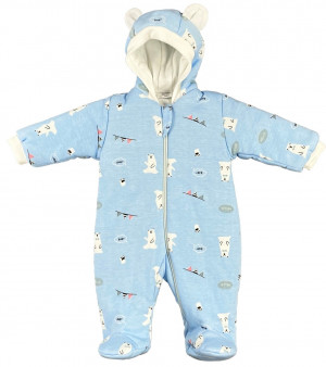 Комбинезон утепленный, голубой, Белые медведи