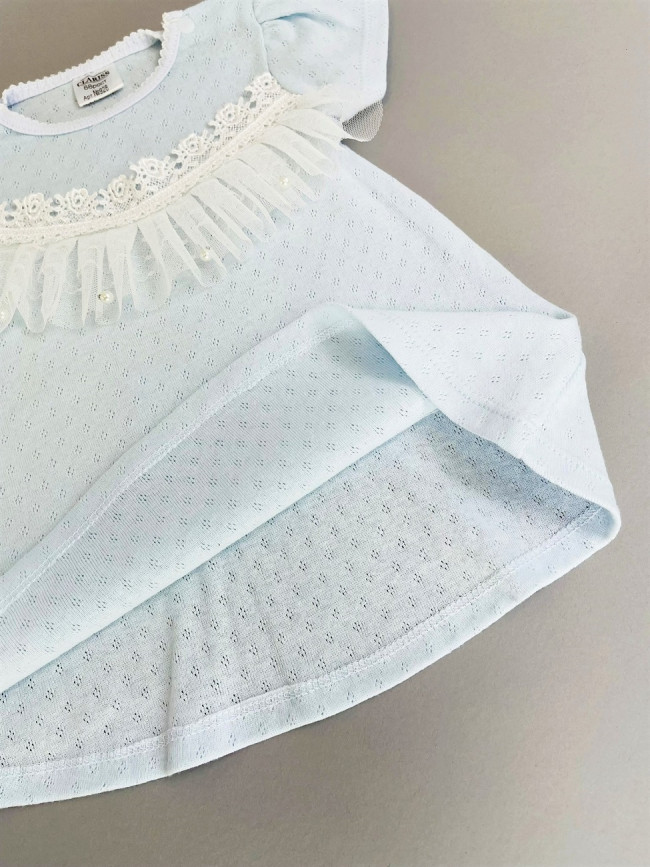 Нарядное голубое платье, Трансферли с розами