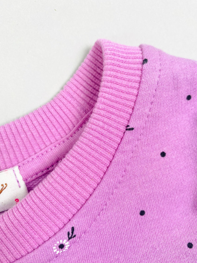 Платье детское с длинным рукавом, черника с молоком, Северные ягоды Платье детское с длинным рукавом, черника с молоком, Северные ягоды