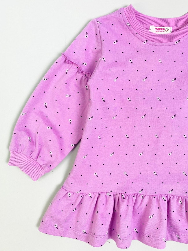 Платье детское с длинным рукавом, черника с молоком, Северные ягоды Платье детское с длинным рукавом, черника с молоком, Северные ягоды