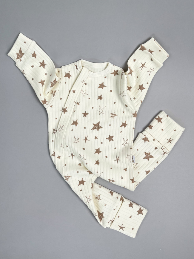 Набор детских комбинезонов на молнии, Ванилька, Первая звезда, без ножек